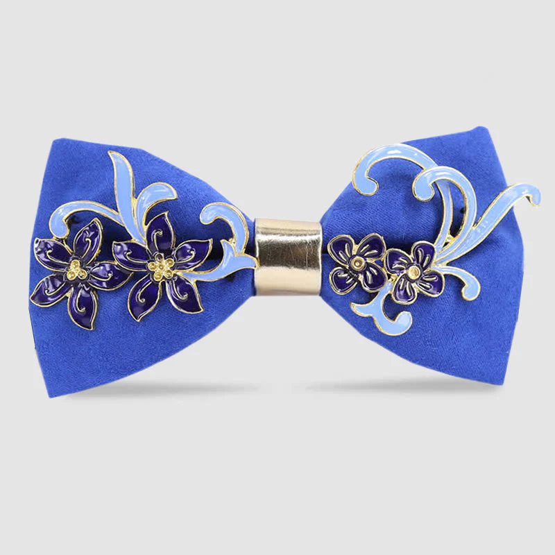 Men's Enamel Flowers Leaves Decor Bow Tie - Image 4