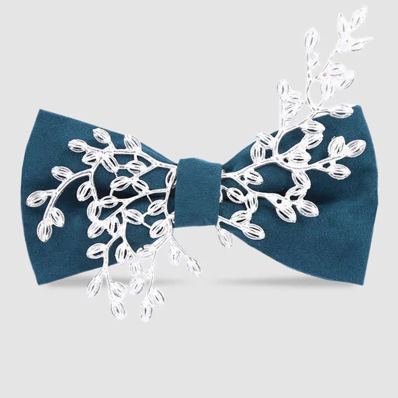 Men's Enamel Flowers Leaves Decor Bow Tie - Image 6