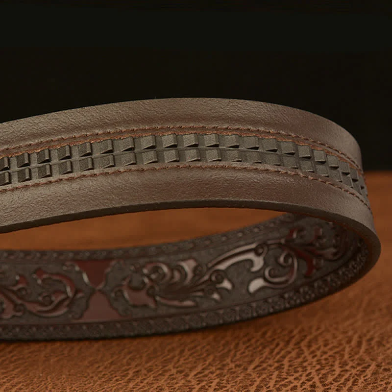 Men's Engraved Dragon Gemstone Leather Belt - Image 10