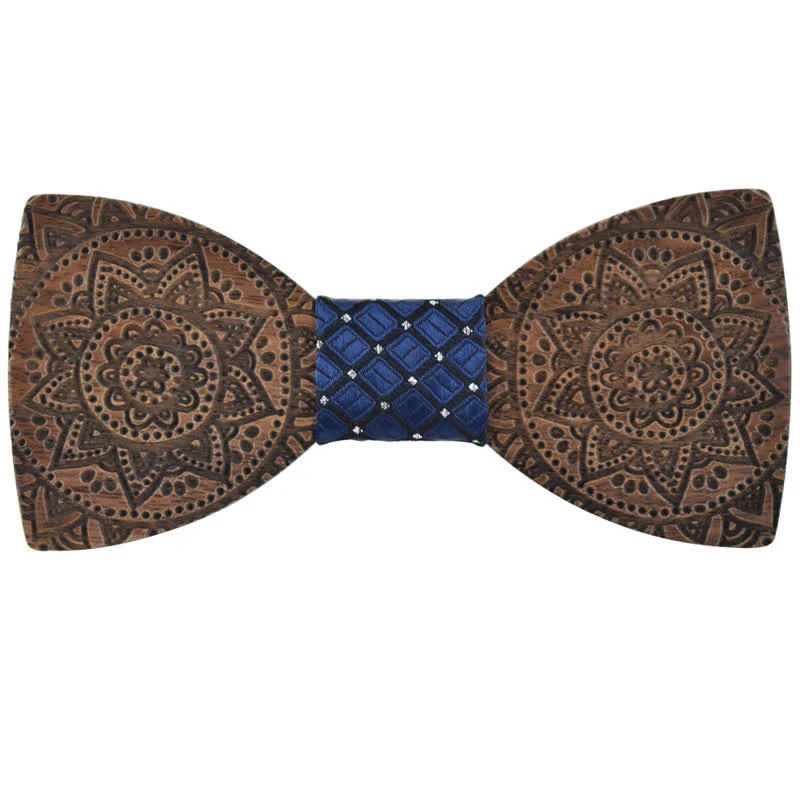 Men's Engraving Luxury Flower Wooden Bow Tie - Image 10