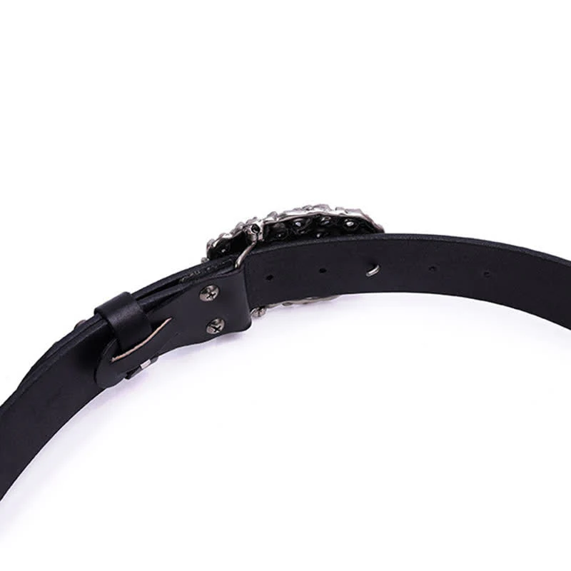 Men's Snake Smooth Buckle Rivet Leather Belt - Image 6