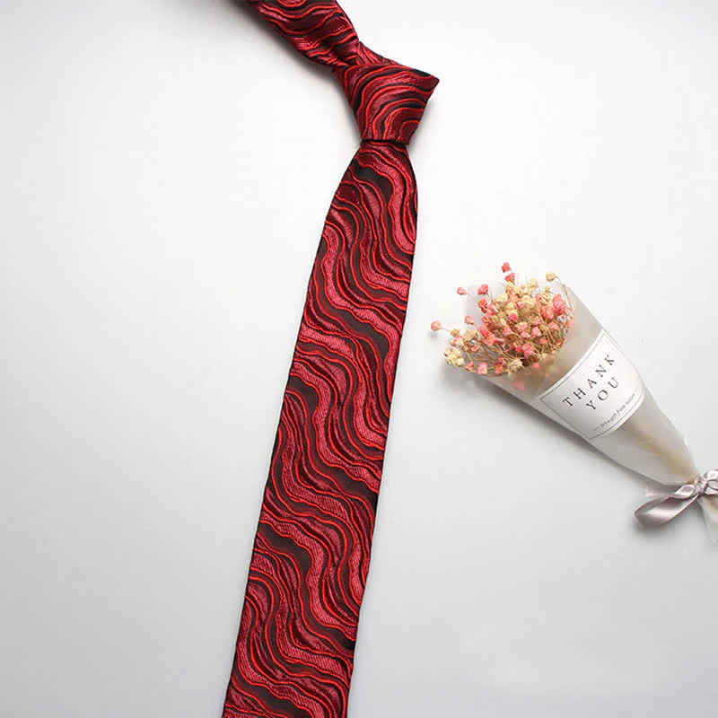 Men's Exotic Wave Striped Necktie - Image 4