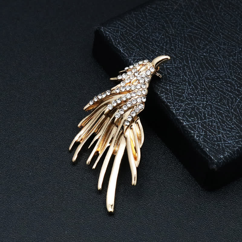 Men's Exquisite Eagle Spreading Wings Rhinestone Brooch - Image 3