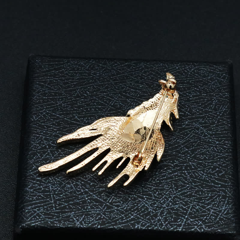 Men's Exquisite Eagle Spreading Wings Rhinestone Brooch - Image 6