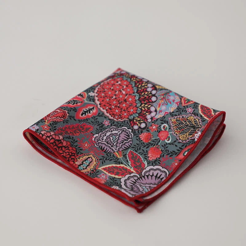 Men's Fancy Geometry Flower Pattern Business Pocket Square - Image 10