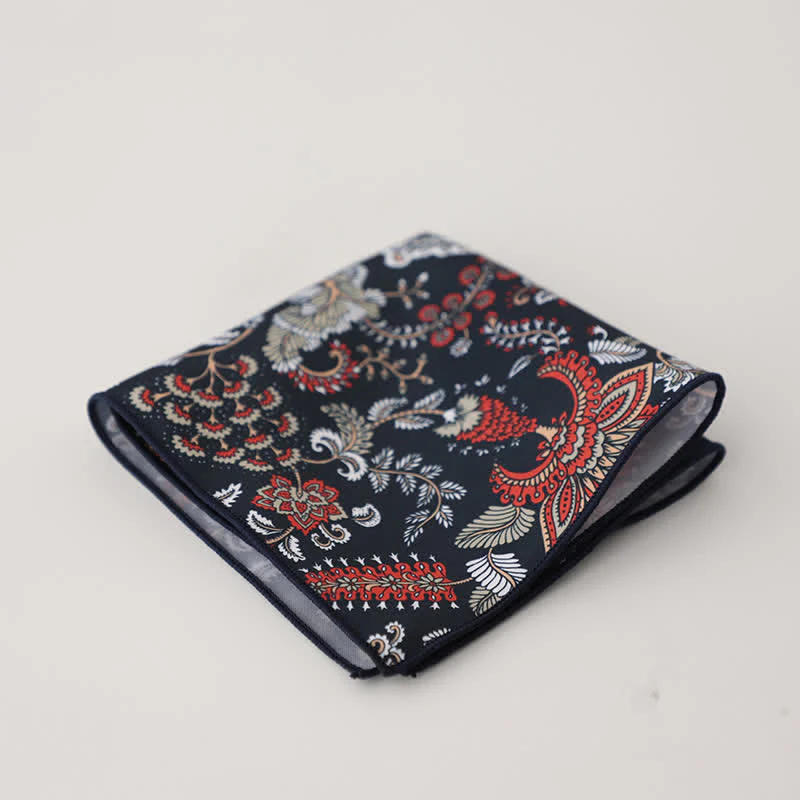 Men's Fancy Geometry Flower Pattern Business Pocket Square - Image 22