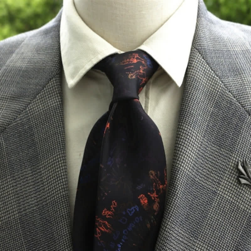 Men's Fantastic Flower Pattern Boho Necktie - Image 13