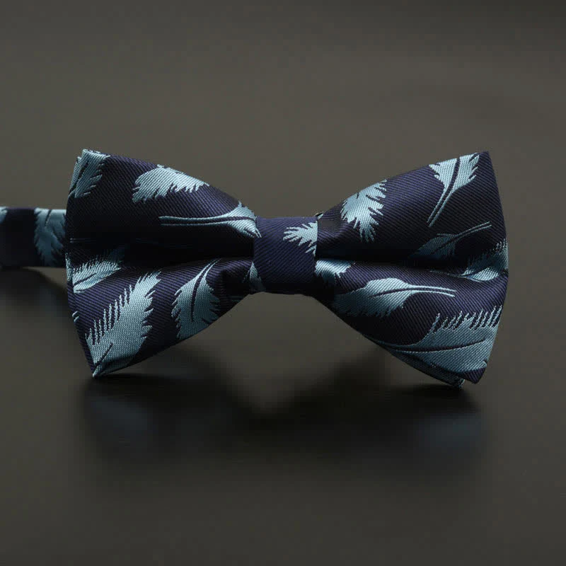 Men's Feather Floral Pattern Casual Daily Bow Tie - Image 3
