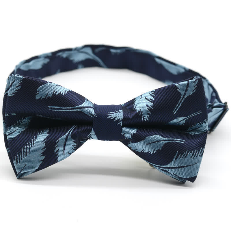 Men's Feather Floral Pattern Casual Daily Bow Tie - Image 6