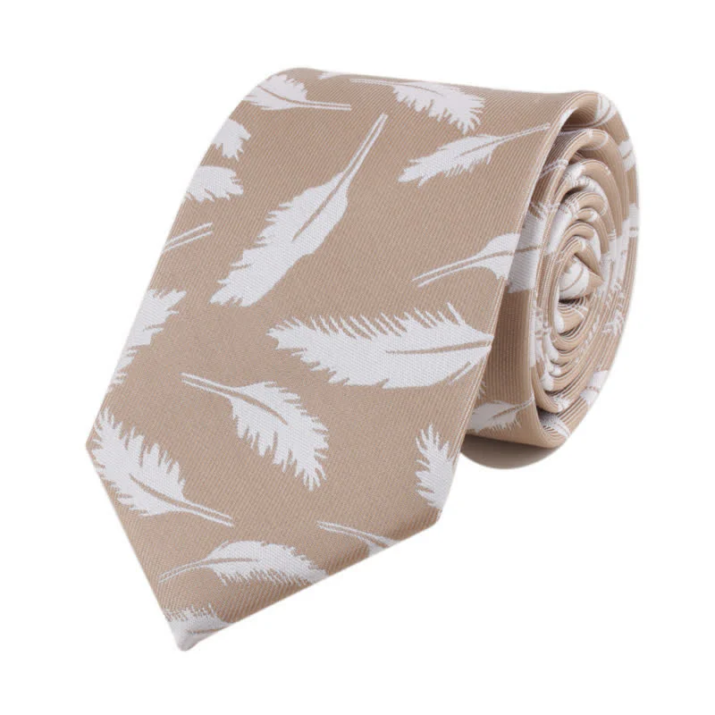 Men's Feather Printing Jacquard Necktie - Image 5
