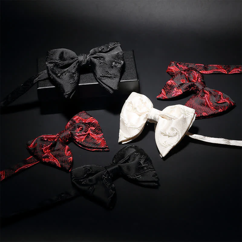Men's Flame Floral Oversized Pointed Bow Tie - Image 3