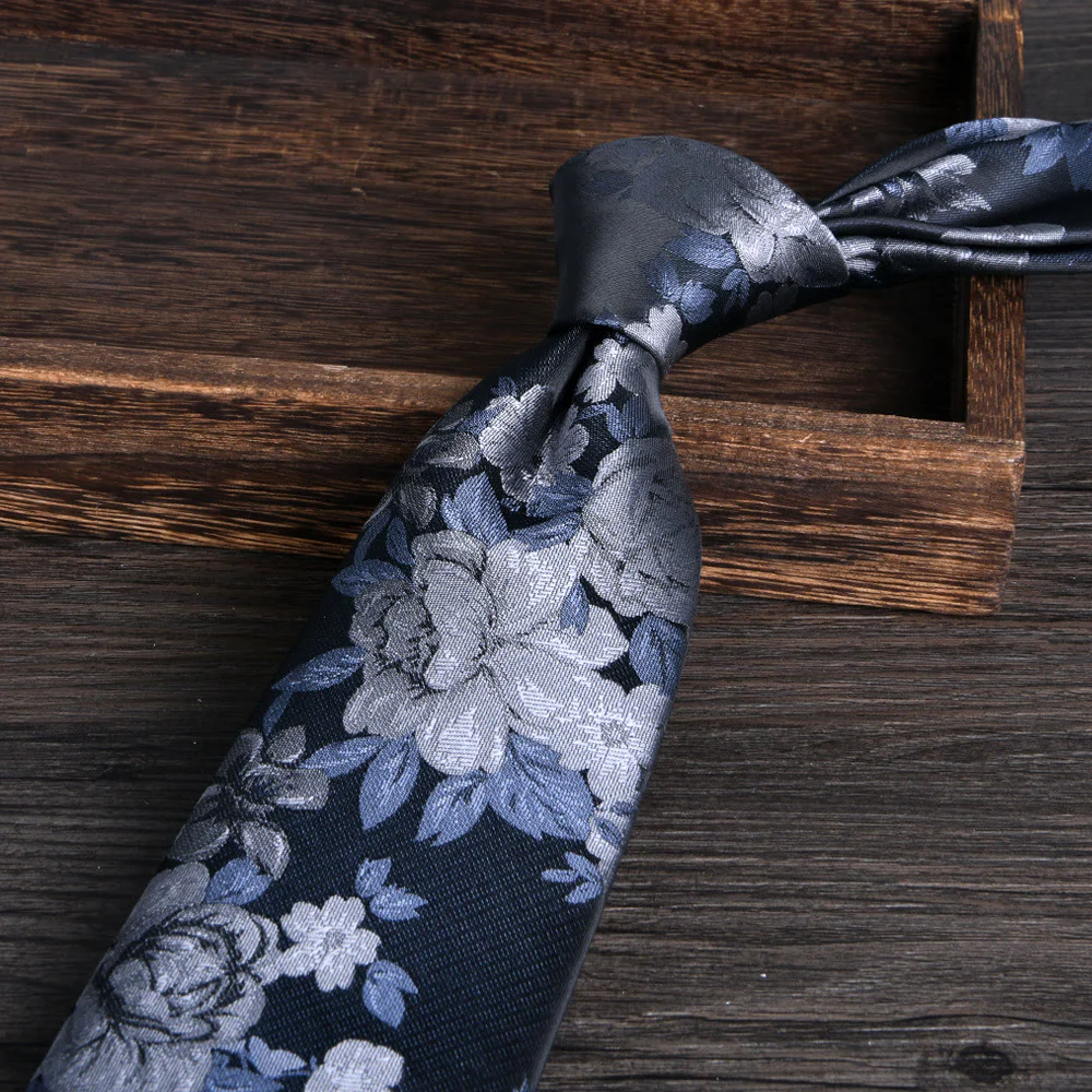 Men's Floral Jacquard Textured Formal Necktie - Image 11