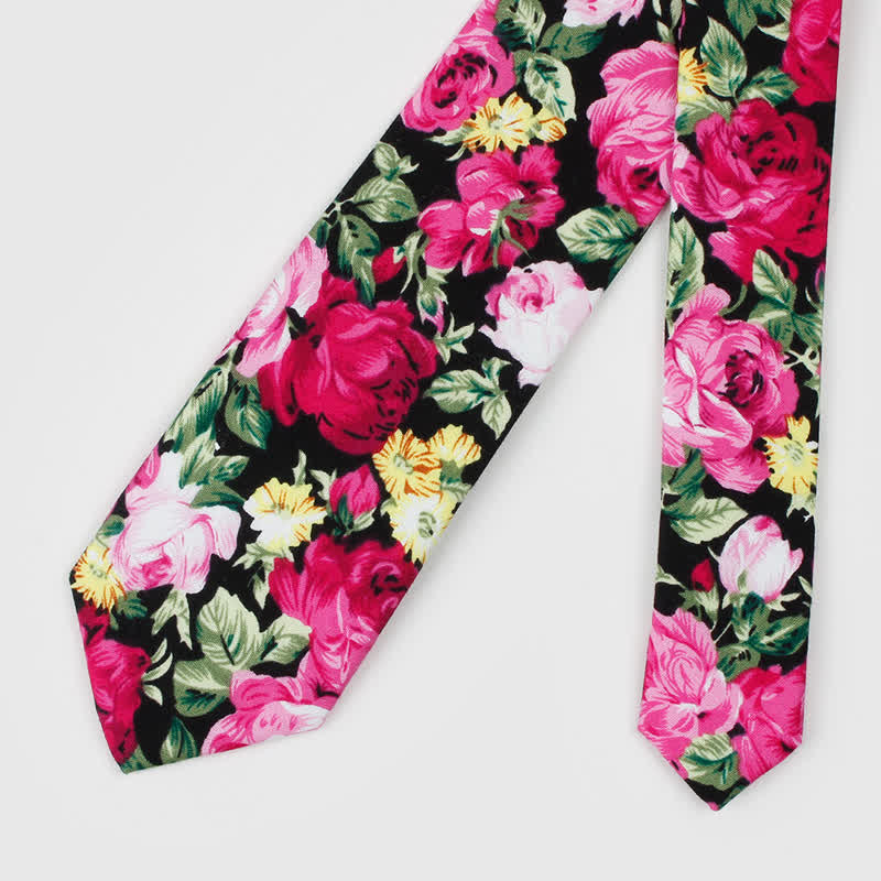 Men's Floral Printed Cotton Necktie - Image 5