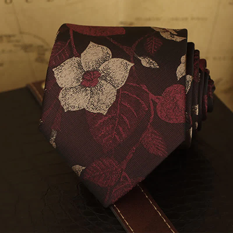 Men's Floral Printed Formal Dress Shirt Necktie - Image 5