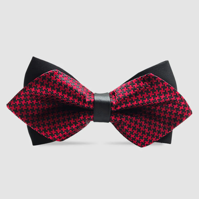 Men's Flower Paisley Double-layer Pointed Bow Tie - Image 17