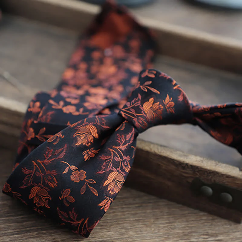 Men's Flower Striped Paisley Pure Silk Necktie - Image 20