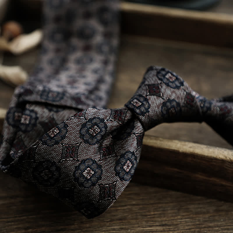 Men's Flower Striped Paisley Pure Silk Necktie - Image 5