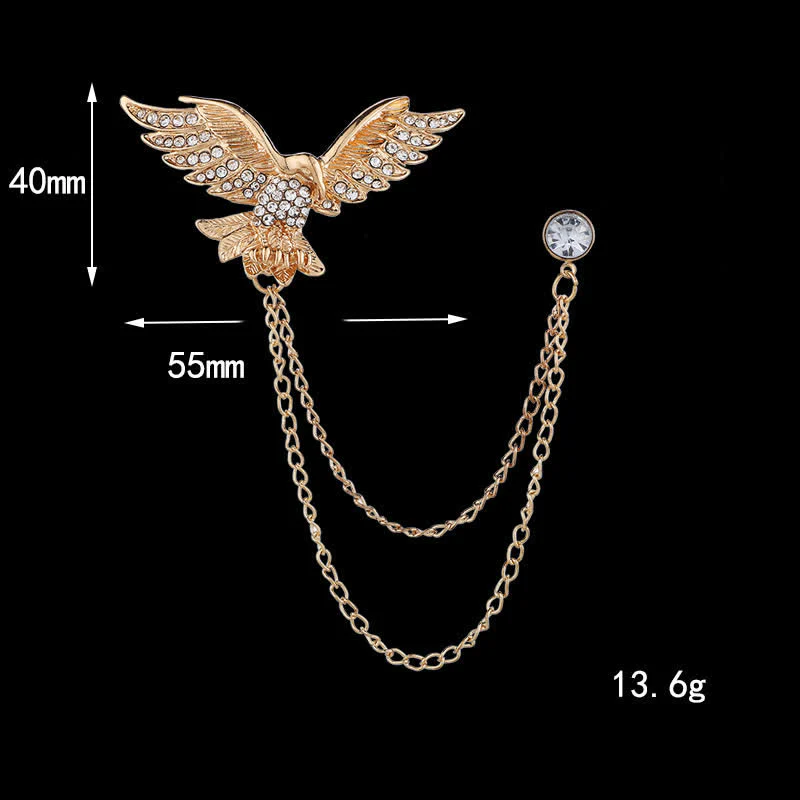 Men's Flying Eagle Chain Brooch - Image 6