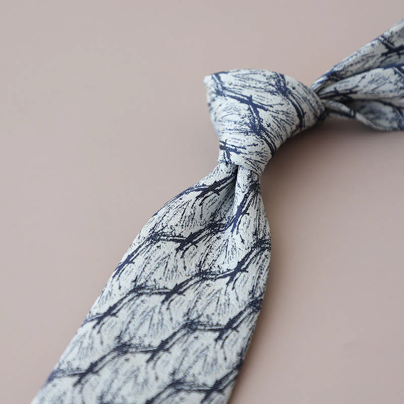 Men's Forest Branches Floral Pattern Necktie - Image 2