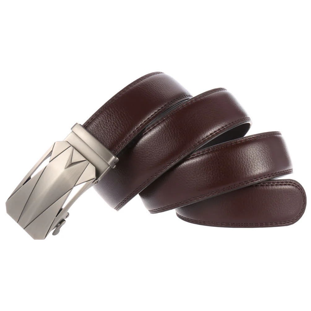 Men's Formal Daily Outdoor Automatic Buckle Leather Belt - Image 2