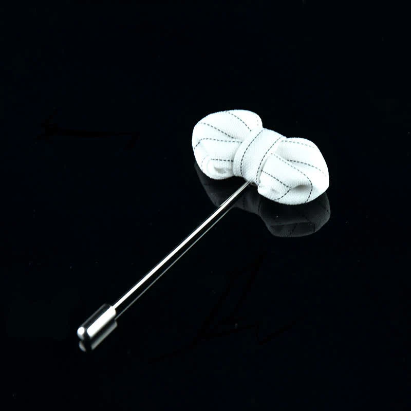 Men's Formal Wear Striped Bow Tie Shape Lapel Pin - Image 5