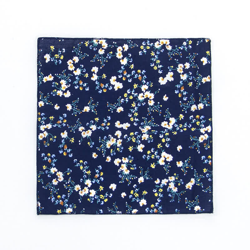 Men's Fresh Floral Patterns Cotton Pocket Square - Image 4