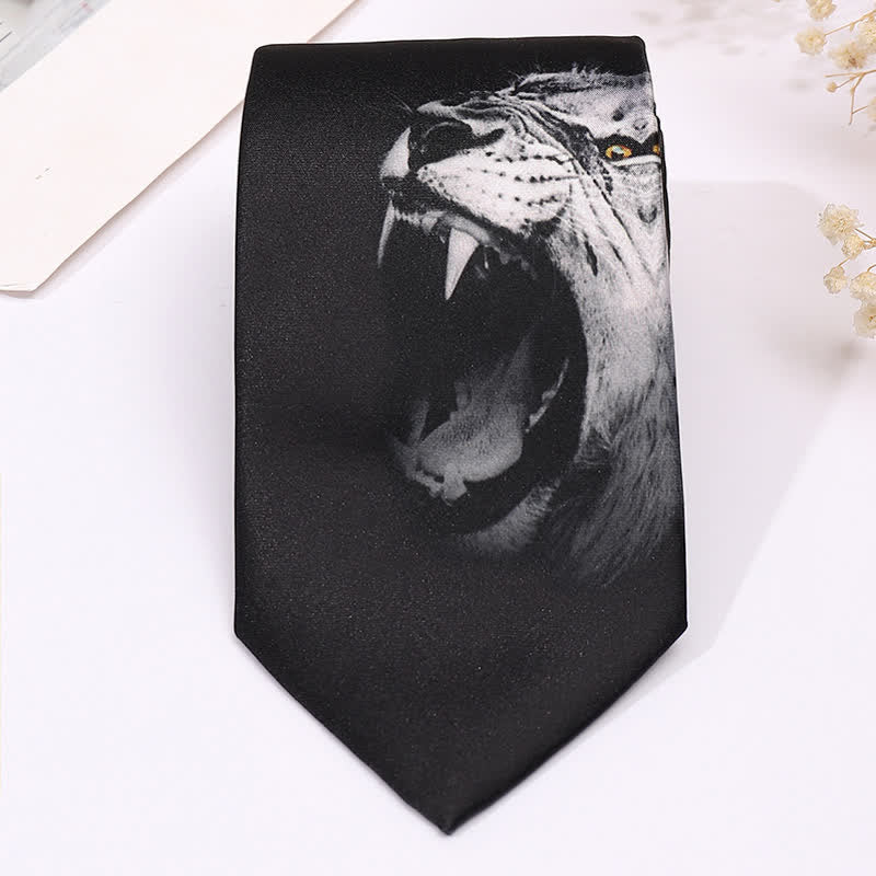 Men's Fun Animal Print Business Slim Necktie - Image 14
