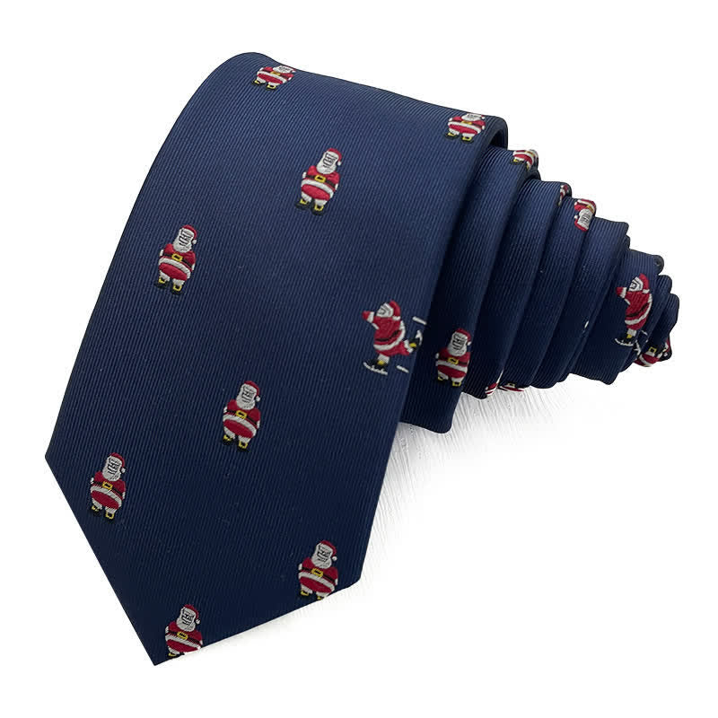 Men's Fun Christmas Theme Santa Claus Motifs Necktie - Image 4