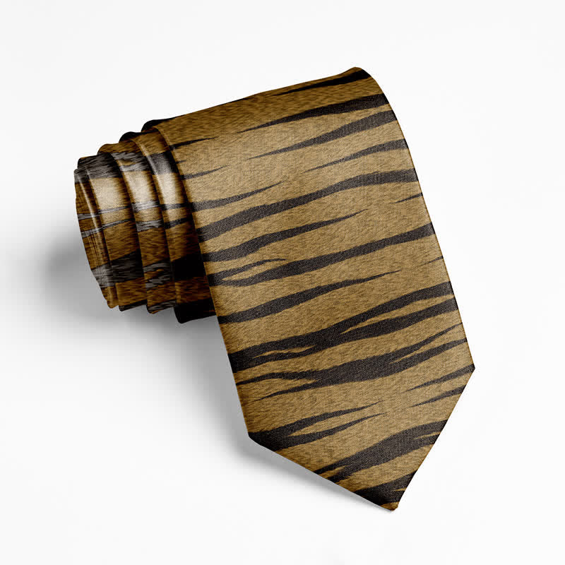 Men's Fun Stylish Animal Skin Printed Necktie - Image 9