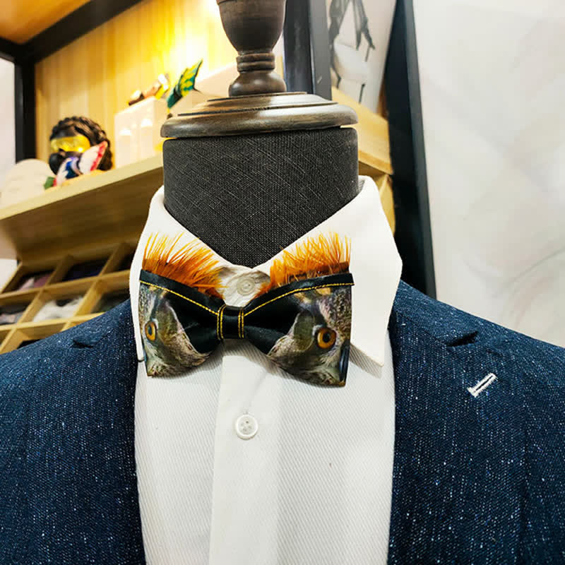 Men's Funny Owl Feather Bow Tie - Image 2