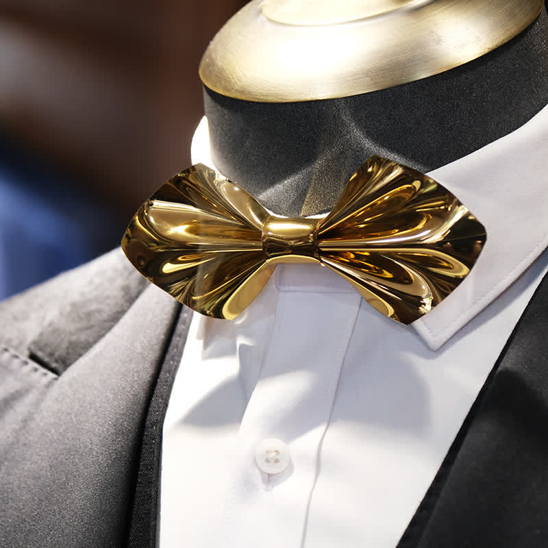 Men's Future Bright Gold & Silver Bow Tie - Image 7