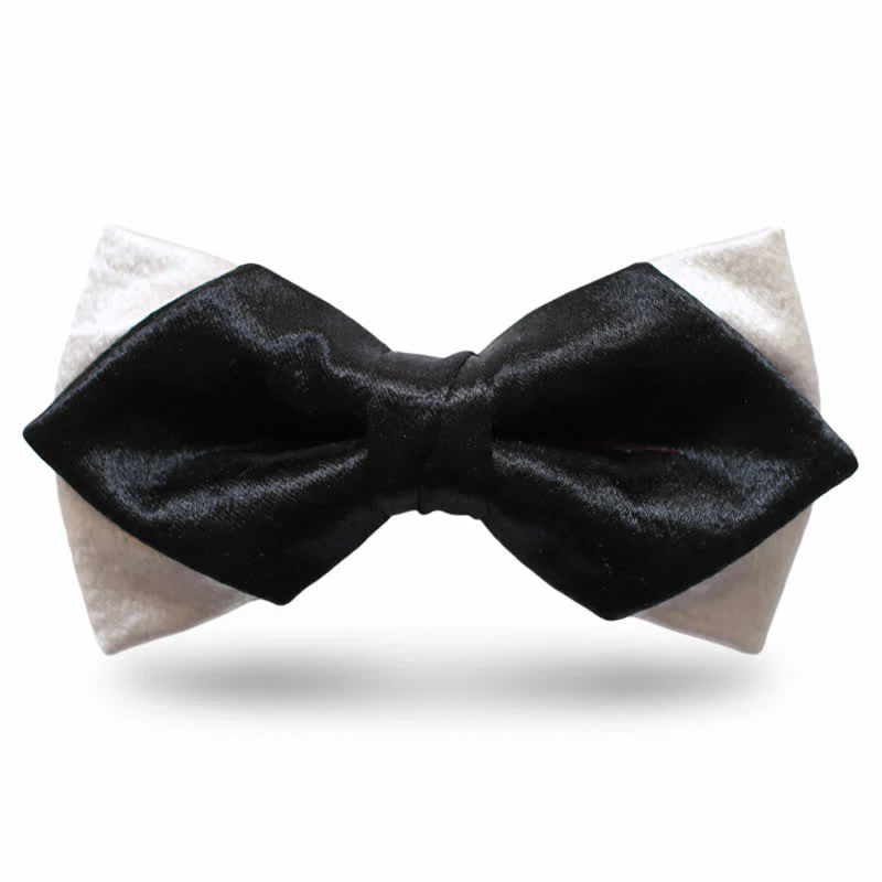 Men's Gainsboro Black Double Layered Bow Tie - Image 8