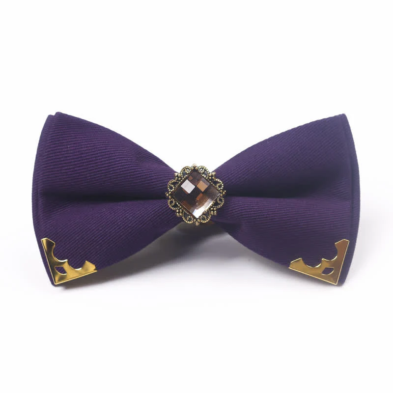 Men's Gem Golden Edge Cotton Bow Tie - Image 11