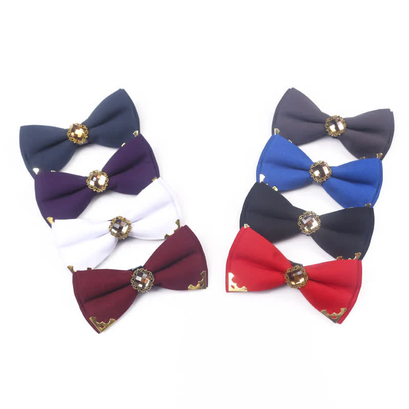 Men's Gem Golden Edge Cotton Bow Tie - Image 5