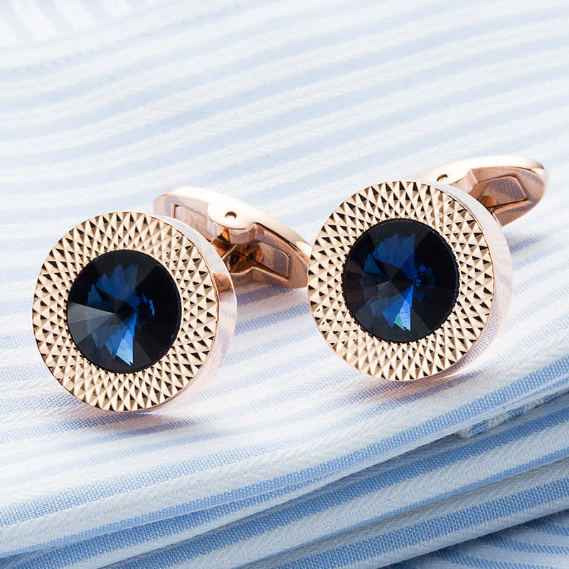 Men's Alluring Gemstone Crystal Cufflinks - Image 5