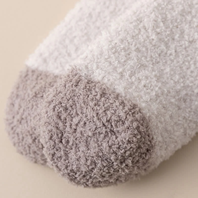 Men's Gentle Striped Fuzzy Coral Fleece Sleep Crew Socks - Image 5