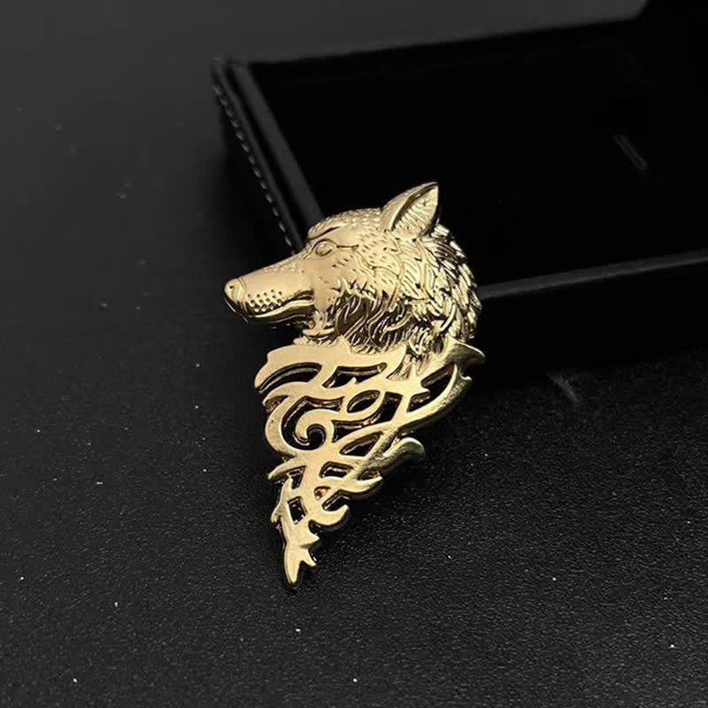 Men's Glamorous Hollow Wolf Head Brooch - Image 10