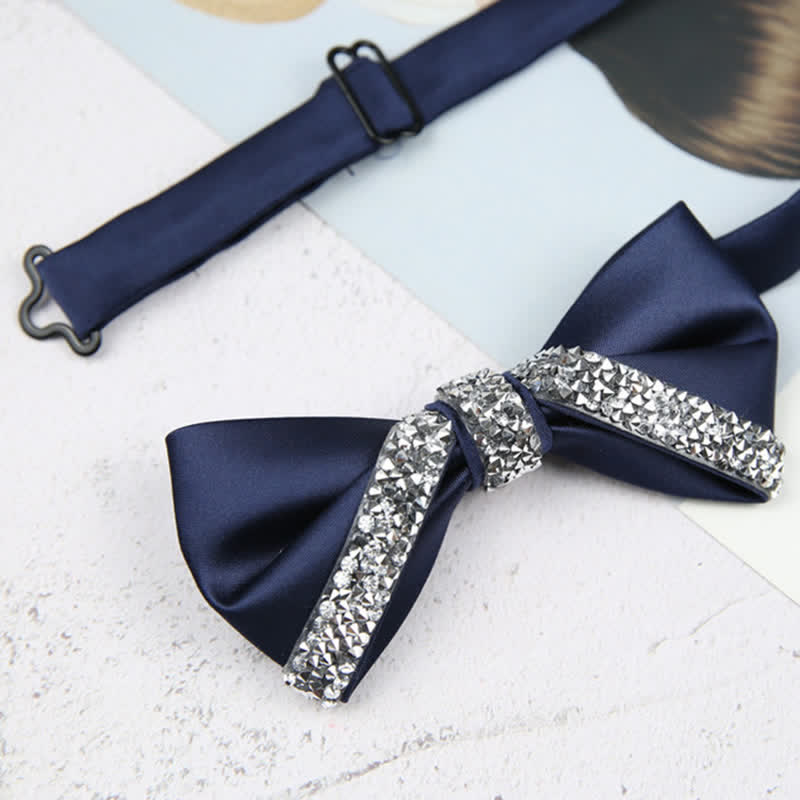 Men's Glittering Rhinestone Wedding Bow Tie - Image 10