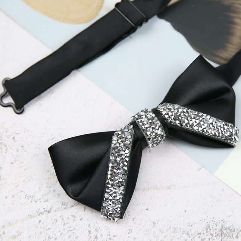 Men's Glittering Rhinestone Wedding Bow Tie - Image 8