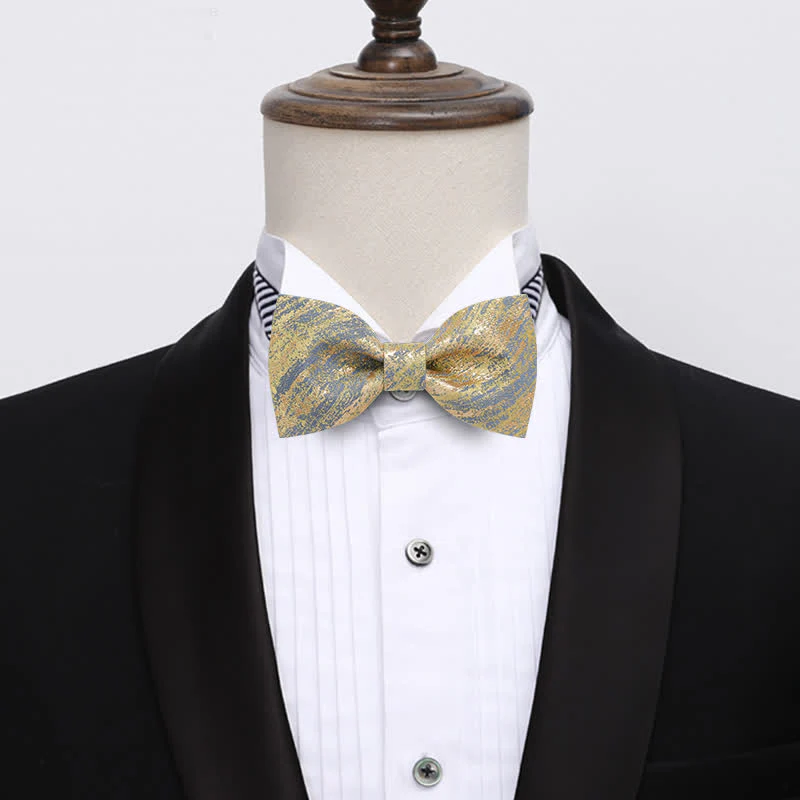 Men's Gold Glitter Tuxedo Classic Bow Tie - Image 2
