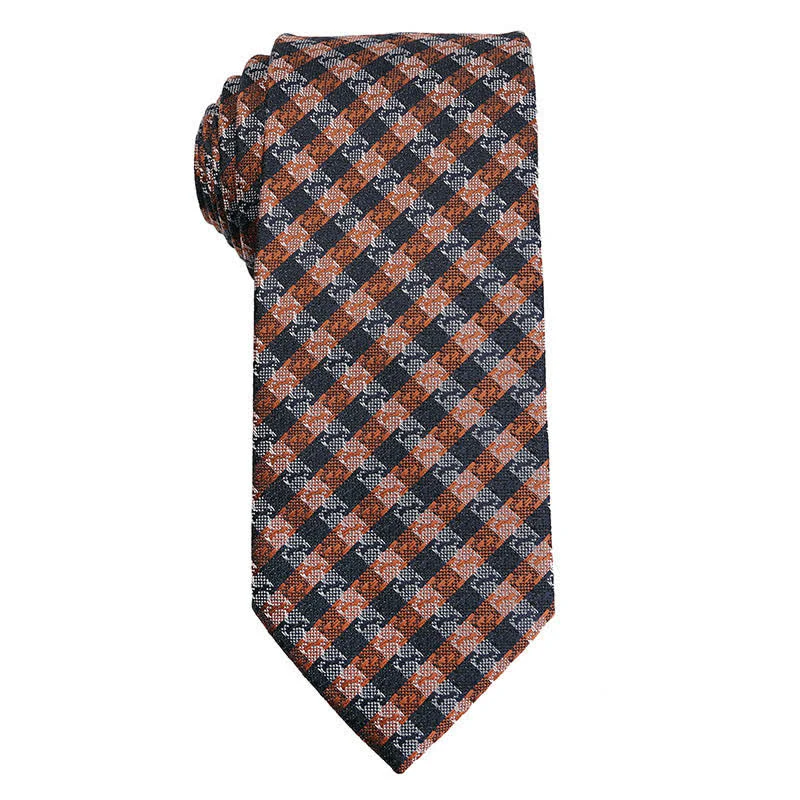 Men's Gold Orange Series Paisley Floral Necktie - Image 10