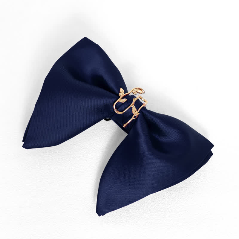 Men's Gold Vine Leaf Oversized Pointed Bow Tie Pocket Square - Image 13