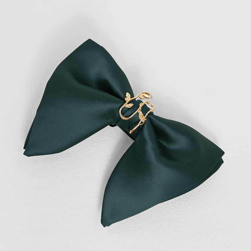 Men's Gold Vine Leaf Oversized Pointed Bow Tie Pocket Square - Image 19