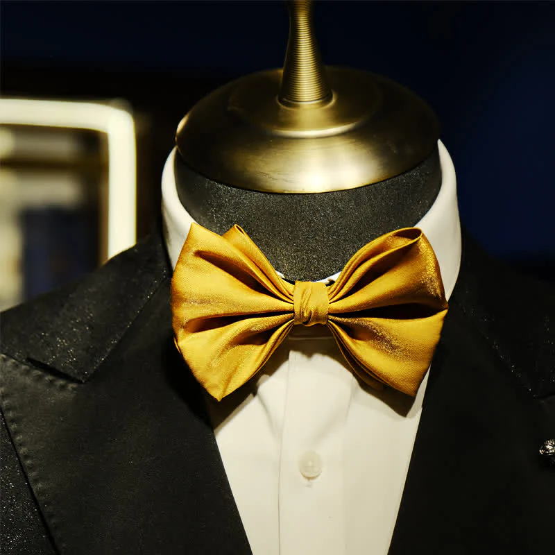 Men's Golden Life Unique Shaped Oversized Pointed Bow Tie - Image 13