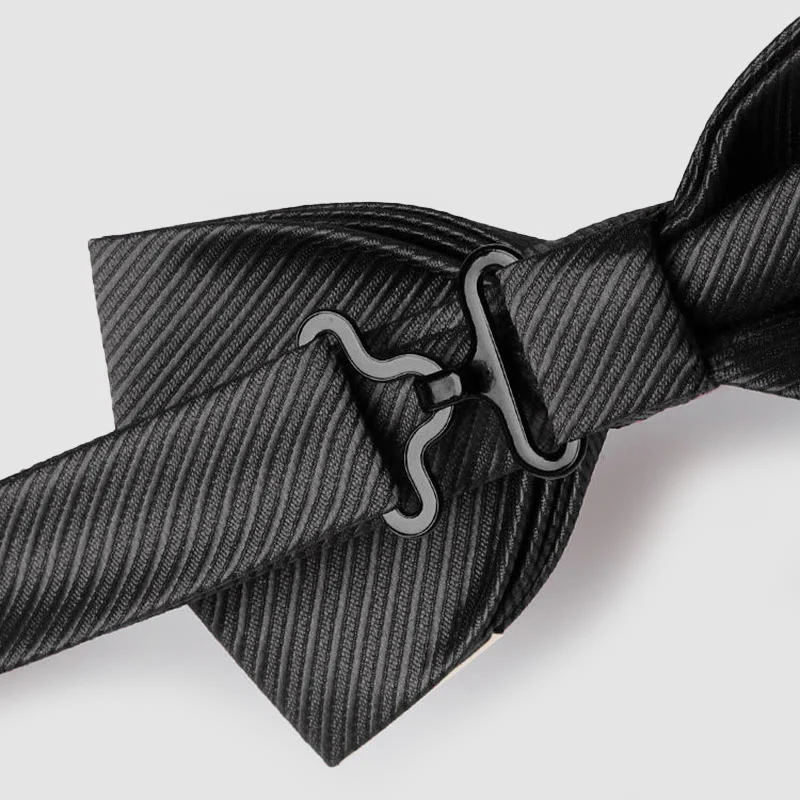 Men's Golden Metal Tipped Twilled Bow Tie - Image 7