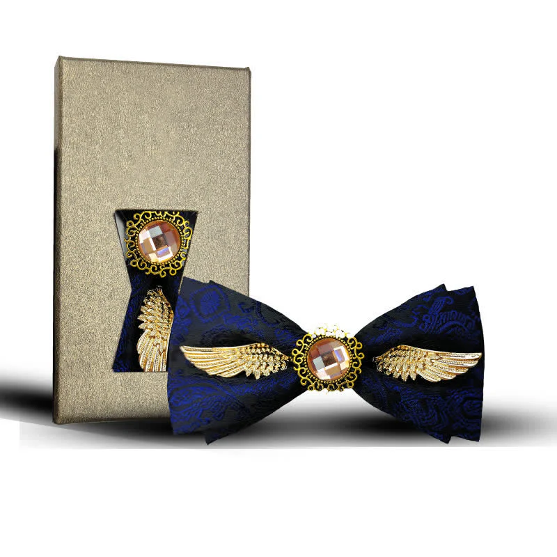 Men's Golden Wings Gemstone Suit Bow Tie - Image 11