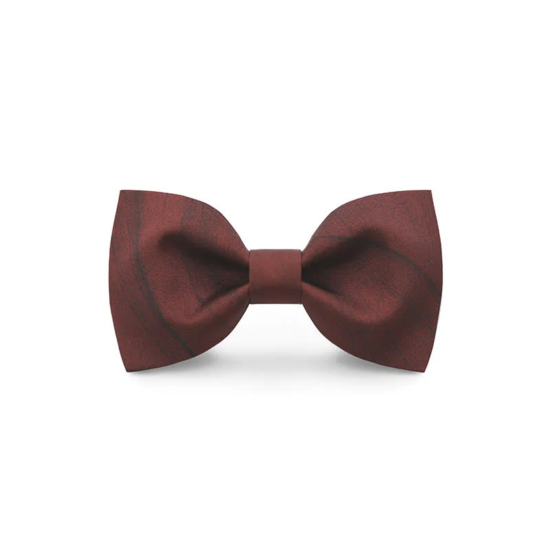 Men's Graceful Red Wave Floral Printed Bow Tie - Image 8
