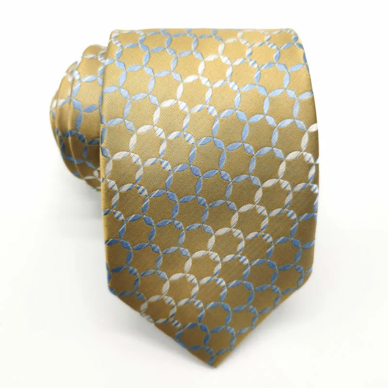 Men's Graduated Striped Hexagon Pure Silk Necktie - Image 6