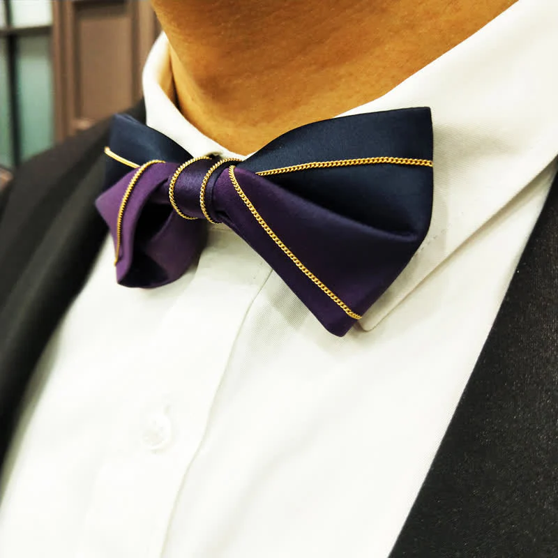 Men's Graudated Pocket Square Twist Bow Tie - Image 3