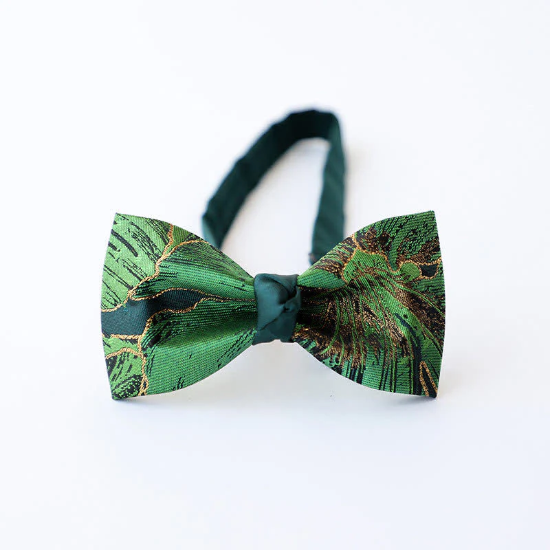 Men's Green Series Gold Tone Koi Bow Tie - Image 12